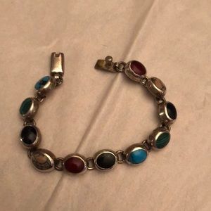 Silver & stone bracelet